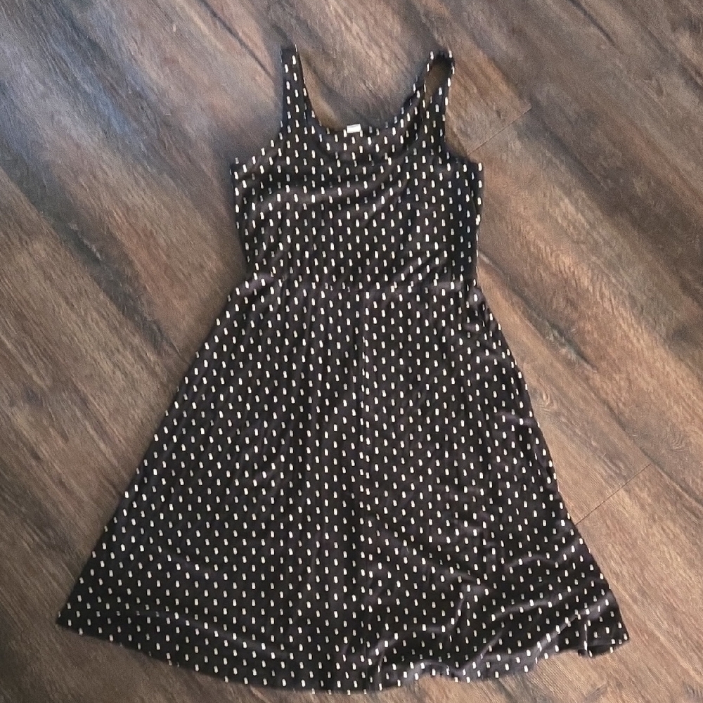 Old Navy Black and White Polka Dot Midi Dress